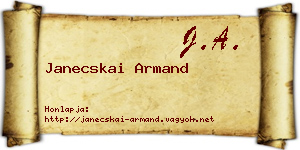 Janecskai Armand névjegykártya